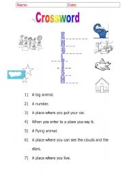 English worksheet: Crossword