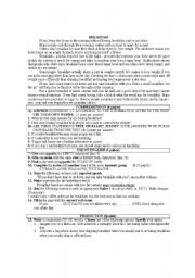 English Worksheet: breakfast