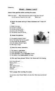 English Worksheet: shrek- movie-