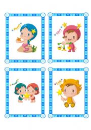  lovely flashcard set - zodiac signs - part 2