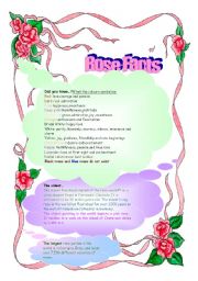 English Worksheet: Rose Facts