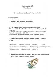 English worksheet: Time eaters