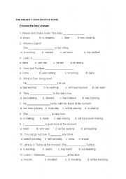English Worksheet: PRESENT COUNTINUOUS TENSE