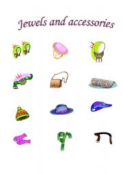 English worksheet: jewels and other accessories