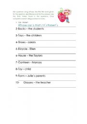 English worksheet: practice with whose