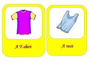 English worksheet: clothes flash cards 1 / 18