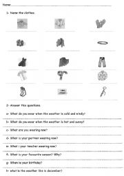 English worksheet: Clothes and comparissons