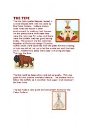 English worksheet: THE TIPI