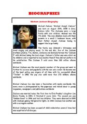 English Worksheet:  FAMOUS BIOGRAPHIES