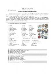 English Worksheet: Daily Routine