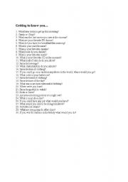 English Worksheet: Conversation class