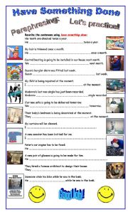 English Worksheet: Passive Voice: Causative Have