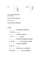 English Worksheet: DO AND DOES