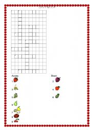 English Worksheet: The fruits - crosswords !!!!