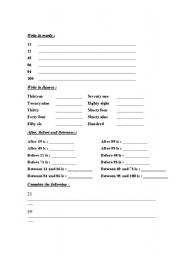 English worksheet: mathematics