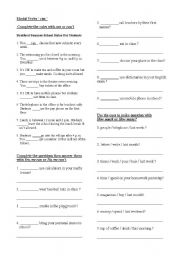 English Worksheet: Modal verb  Can 