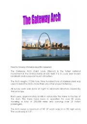 the Gateway Arch in St Louis (USA) - ESL worksheet by panaf