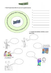 English Worksheet: greetings