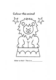 English Worksheet: colour this animal