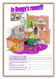 English Worksheet: In Doggys room - preposition .