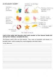 English Worksheet: A Holiday Diary