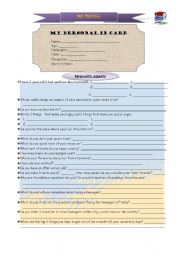 English Worksheet: My profile 3 