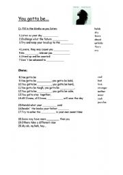 English Worksheet: You Gotta Be - Desree