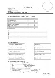 English Worksheet: used to - english exam