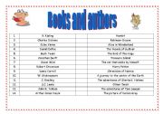English worksheet: Books and authors