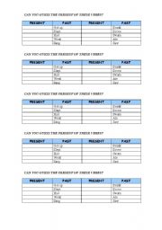 English worksheet: Irregular past verbs