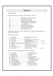 English worksheet: general review of verbs