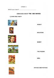 English Worksheet: Exercises about  Bee Movie