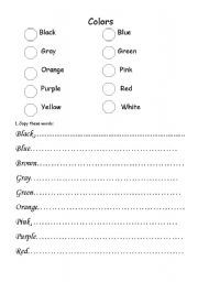 English worksheet: Colors