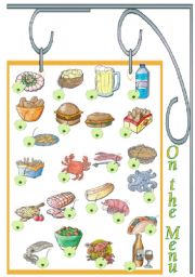 English Worksheet: On the menu