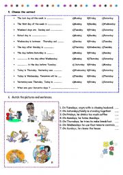 English Worksheet: Days of the week - part 2