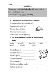 English Worksheet: adverbs