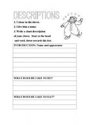 English worksheet: description