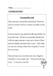 English worksheet: Comprehension