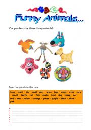 English worksheet: FUNNY ANIMALS