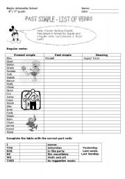 English Worksheet: past simple 