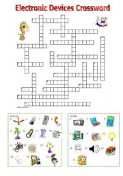 English Worksheet: Electronic Devices Crossword