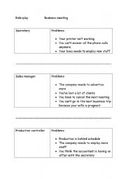English Worksheet: business role-play