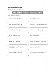 English worksheet: ADJECTIVE ORDER