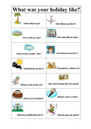 English Worksheet: What was your holiday like?