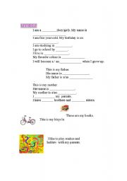 English worksheet: myself...