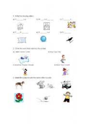 English Worksheet: Recognizing ou and 