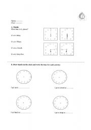 English worksheet: Tell the Time
