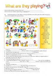 English Worksheet: what are they playing? (21-08-08)