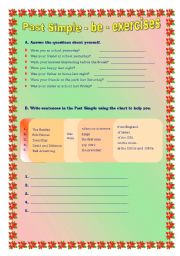 English Worksheet: Past Simple - be - exercises