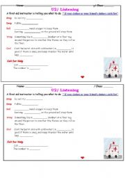 English worksheet: listening